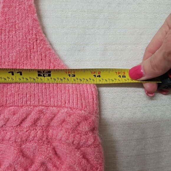 Womens J Crew Sz Lg Sweater Tank Pink Wool Alpaca Soft Barbiecore Festival Boho - Picture 5 of 9